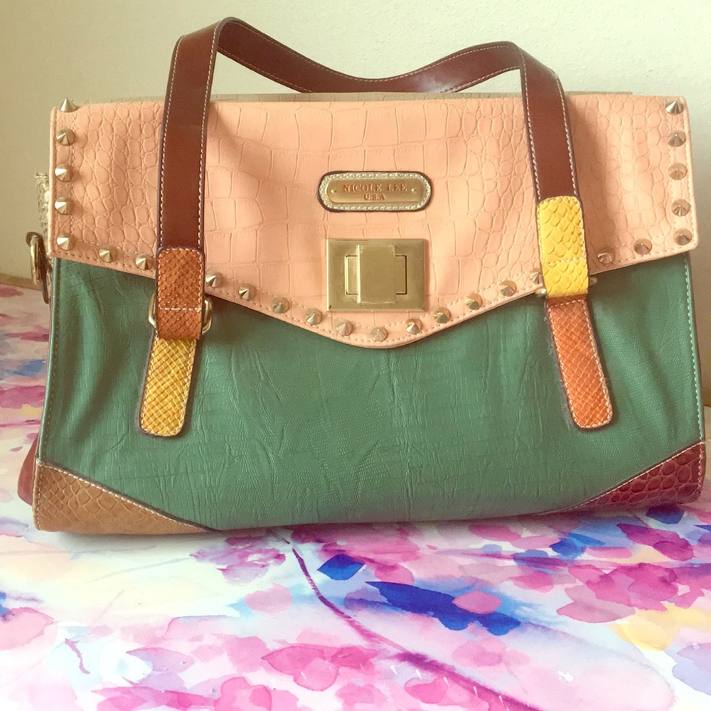 Nicole Lee multicolored snake print Handbag